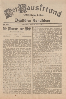 Der Hausfreund : Unterhaltungs-Beilage zur Deutschen Rundschau. 1925, Nr. 152 (15 September)