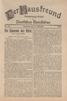 Der Hausfreund : Unterhaltungs-Beilage zur Deutschen Rundschau. 1925, Nr. 154 (18 September)