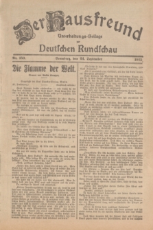 Der Hausfreund : Unterhaltungs-Beilage zur Deutschen Rundschau. 1925, Nr. 159 (24 September)