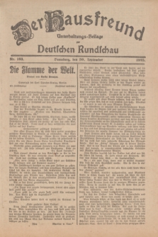 Der Hausfreund : Unterhaltungs-Beilage zur Deutschen Rundschau. 1925, Nr. 163 (30 September)