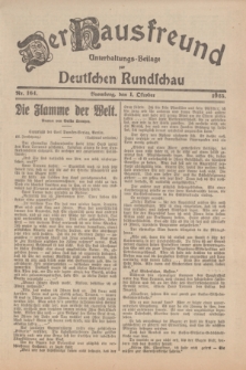 Der Hausfreund : Unterhaltungs-Beilage zur Deutschen Rundschau. 1925, Nr. 164 (1 Oktober)