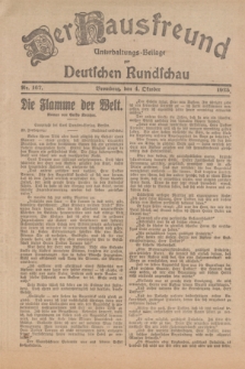 Der Hausfreund : Unterhaltungs-Beilage zur Deutschen Rundschau. 1925, Nr. 167 (4 Oktober)