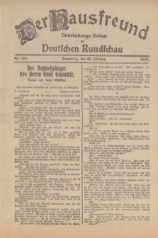 Der Hausfreund : Unterhaltungs-Beilage zur Deutschen Rundschau. 1925, Nr. 175 (15 Oktober)