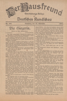 Der Hausfreund : Unterhaltungs-Beilage zur Deutschen Rundschau. 1925, Nr. 198 (14 November)