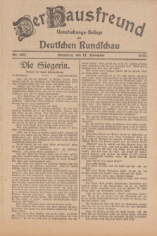 Der Hausfreund : Unterhaltungs-Beilage zur Deutschen Rundschau. 1925, Nr. 199 (17 November)