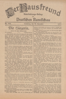 Der Hausfreund : Unterhaltungs-Beilage zur Deutschen Rundschau. 1925, Nr. 203 (21 November)