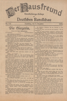 Der Hausfreund : Unterhaltungs-Beilage zur Deutschen Rundschau. 1925, Nr. 211 (2 Dezember)