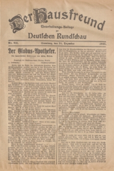 Der Hausfreund : Unterhaltungs-Beilage zur Deutschen Rundschau. 1925, Nr. 231 (31 Dezember)
