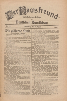 Der Hausfreund : Unterhaltungs-Beilage zur Deutschen Rundschau. 1926, Nr. 78 (30 April)