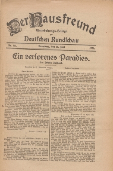 Der Hausfreund : Unterhaltungs-Beilage zur Deutschen Rundschau. 1926, Nr. 111 (19 Juni)