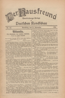 Der Hausfreund : Unterhaltungs-Beilage zur Deutschen Rundschau. 1926, Nr. 182 (24 September)