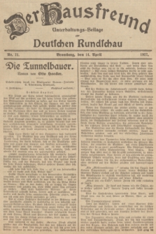Der Hausfreund : Unterhaltungs-Beilage zur Deutschen Rundschau. 1927, Nr. 72 (14 April)