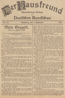 Der Hausfreund : Unterhaltungs-Beilage zur Deutschen Rundschau. 1927, Nr. 179 (2 September)