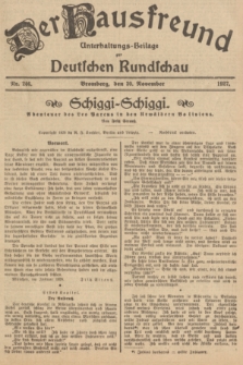 Der Hausfreund : Unterhaltungs-Beilage zur Deutschen Rundschau. 1927, Nr. 246 (30 November)