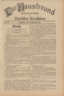 Der Hausfreund : Unterhaltungs-Beilage zur Deutschen Rundschau. 1931, Nr. 206 (9 September)