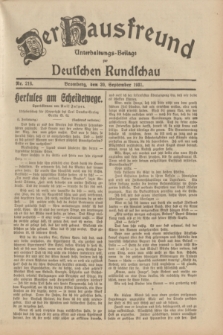Der Hausfreund : Unterhaltungs-Beilage zur Deutschen Rundschau. 1931, Nr. 216 (20 September)
