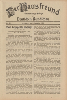 Der Hausfreund : Unterhaltungs-Beilage zur Deutschen Rundschau. 1931, Nr. 281 (5 Dezember)