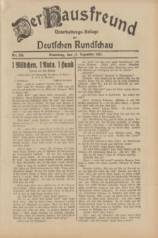 Der Hausfreund : Unterhaltungs-Beilage zur Deutschen Rundschau. 1931, Nr. 288 (15 Dezember)