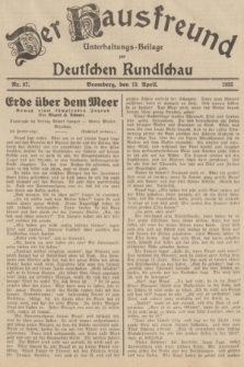 Der Hausfreund : Unterhaltungs-Beilage zur Deutschen Rundschau. 1935, Nr. 87 (13 April)