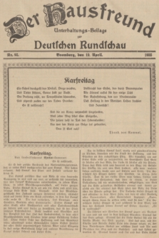 Der Hausfreund : Unterhaltungs-Beilage zur Deutschen Rundschau. 1935, Nr. 92 (19 April)