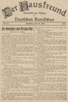 Der Hausfreund : Unterhaltungs-Beilage zur Deutschen Rundschau. 1935, Nr. 142 (23 Juni)