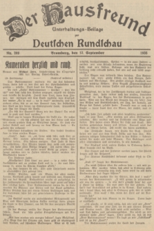 Der Hausfreund : Unterhaltungs-Beilage zur Deutschen Rundschau. 1935, Nr. 209 (12 September)
