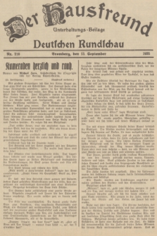 Der Hausfreund : Unterhaltungs-Beilage zur Deutschen Rundschau. 1935, Nr. 210 (13 September)