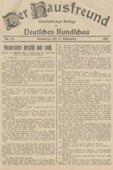 Der Hausfreund : Unterhaltungs-Beilage zur Deutschen Rundschau. 1935, Nr. 215 (19 September)