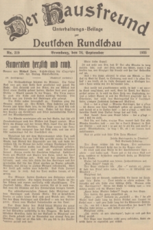 Der Hausfreund : Unterhaltungs-Beilage zur Deutschen Rundschau. 1935, Nr. 219 (24 September)