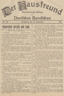 Der Hausfreund : Unterhaltungs-Beilage zur Deutschen Rundschau. 1935, Nr. 220 (25 September)