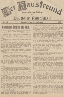Der Hausfreund : Unterhaltungs-Beilage zur Deutschen Rundschau. 1935, Nr. 221 (26 September)