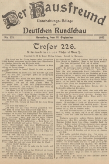 Der Hausfreund : Unterhaltungs-Beilage zur Deutschen Rundschau. 1935, Nr. 223 (28 September)