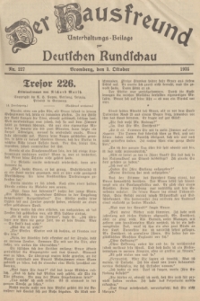 Der Hausfreund : Unterhaltungs-Beilage zur Deutschen Rundschau. 1935, Nr. 227 (3 Oktober)