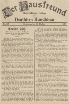 Der Hausfreund : Unterhaltungs-Beilage zur Deutschen Rundschau. 1935, Nr. 247 (26 Oktober)