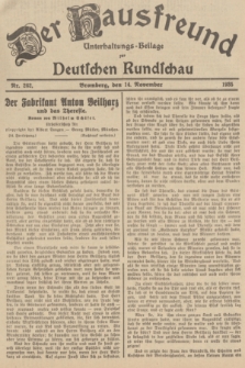Der Hausfreund : Unterhaltungs-Beilage zur Deutschen Rundschau. 1935, Nr. 262 (14 November)