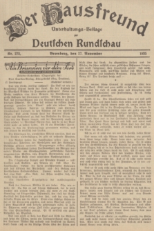 Der Hausfreund : Unterhaltungs-Beilage zur Deutschen Rundschau. 1935, Nr. 273 (27 November)
