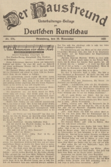Der Hausfreund : Unterhaltungs-Beilage zur Deutschen Rundschau. 1935, Nr. 274 (28 November)
