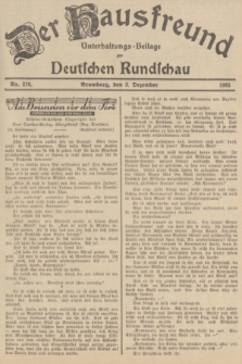 Der Hausfreund : Unterhaltungs-Beilage zur Deutschen Rundschau. 1935, Nr. 278 (3 Dezember)
