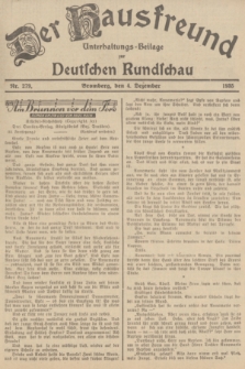 Der Hausfreund : Unterhaltungs-Beilage zur Deutschen Rundschau. 1935, Nr. 279 (4 Dezember)
