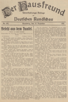 Der Hausfreund : Unterhaltungs-Beilage zur Deutschen Rundschau. 1935, Nr. 291 (18 Dezember)
