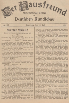 Der Hausfreund : Unterhaltungs-Beilage zur Deutschen Rundschau. 1936, Nr. 159 (12 Juli)