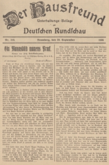 Der Hausfreund : Unterhaltungs-Beilage zur Deutschen Rundschau. 1936, Nr. 218 (20 September)