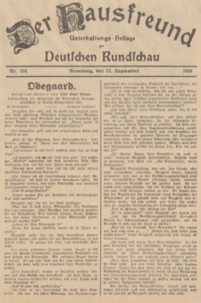 Der Hausfreund : Unterhaltungs-Beilage zur Deutschen Rundschau. 1936, Nr. 224 (27 September)