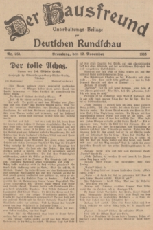 Der Hausfreund : Unterhaltungs-Beilage zur Deutschen Rundschau. 1936, Nr. 263 (12 November)