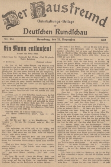 Der Hausfreund : Unterhaltungs-Beilage zur Deutschen Rundschau. 1936, Nr. 274 (25 November)