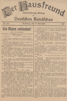 Der Hausfreund : Unterhaltungs-Beilage zur Deutschen Rundschau. 1936, Nr. 276 (27 November)