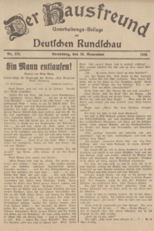 Der Hausfreund : Unterhaltungs-Beilage zur Deutschen Rundschau. 1936, Nr. 278 (29 November)