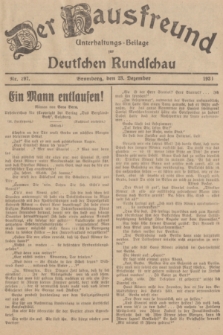Der Hausfreund : Unterhaltungs-Beilage zur Deutschen Rundschau. 1936, Nr. 297 (23 Dezember)