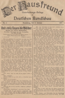 Der Hausfreund : Unterhaltungs-Beilage zur Deutschen Rundschau. 1937, Nr. 5 (8 Januar)