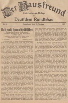 Der Hausfreund : Unterhaltungs-Beilage zur Deutschen Rundschau. 1937, Nr. 8 (12 Januar)